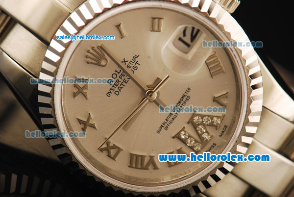 Rolex Datejust Automatic Movement Full Steel with ETA Coating Case and Silver Dial - Click Image to Close
